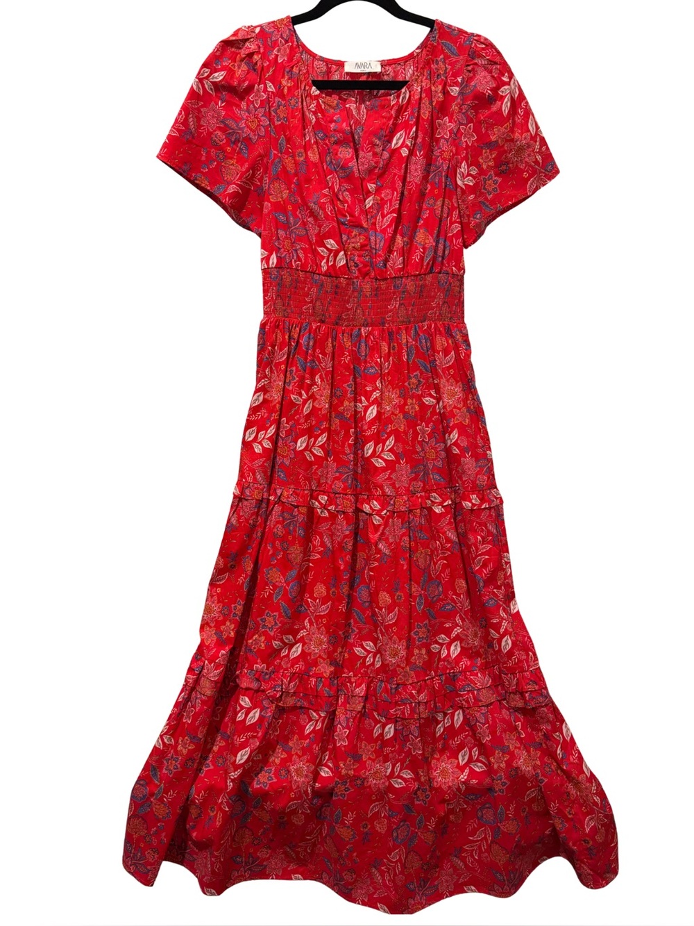 Avara Floral Smocked Midi Dress